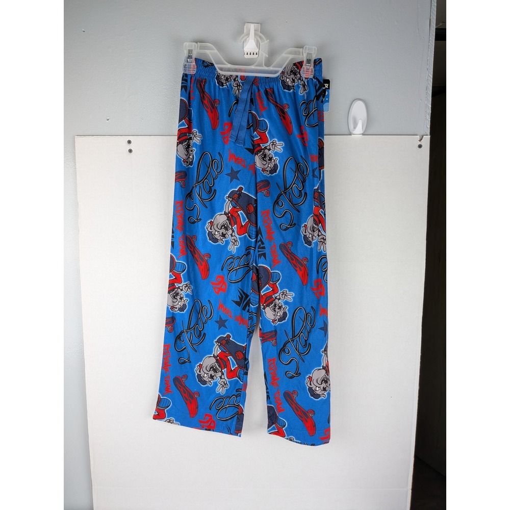 Joe Boxer Kids Blue Skater Dog Flame Resistant Pajama Pants Medium M 8